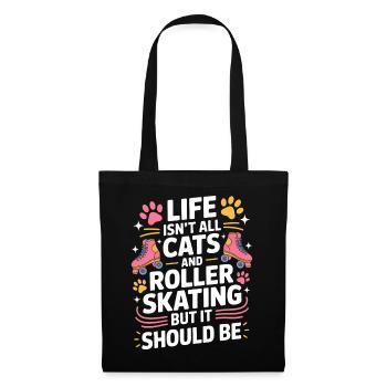 Roller Skating Saying Cats Joke Skating Gift - Tote Bag - black - Front