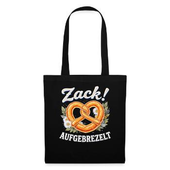 Brezel Bayern Aufgebrezelt Hübsch Bier Bayrisch - Stoffbeutel - Schwarz - Vorne