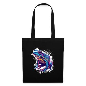 Neon Frog Splash Art - Tote Bag - black - Front