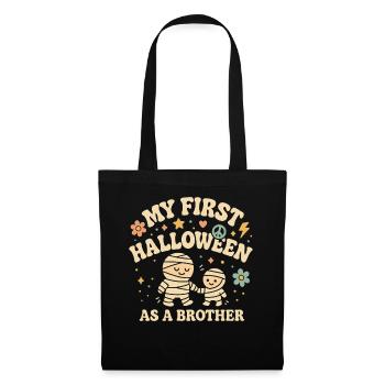 Mein erstes Halloween als Bruder Mumie Design - Stoffbeutel - Schwarz - Vorne