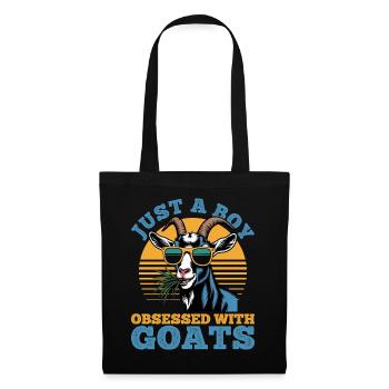 Drôle d’animal de la ferme chèvre - Sac en tissu - noir - Devant