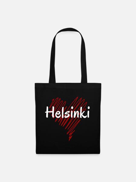 Ich liebe Helsinki, Helsinki Finnland - Stoffbeutel - Schwarz