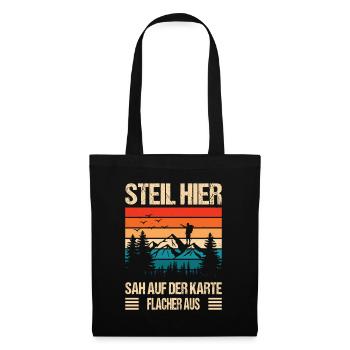 Wandern Sprüche Wanderer Wanderoutfits - Stoffbeutel - Schwarz - Vorne