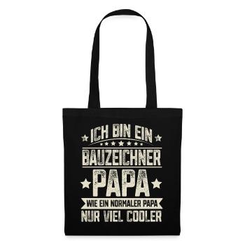 Bauzeichner Papa - Stoffbeutel - Schwarz - Vorne