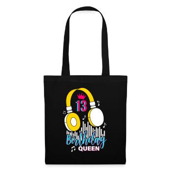 Birthday Queen 13th Birthday - Tote Bag - black - Front