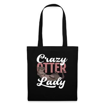 Sea Otter Lady - Tote Bag - black - Front