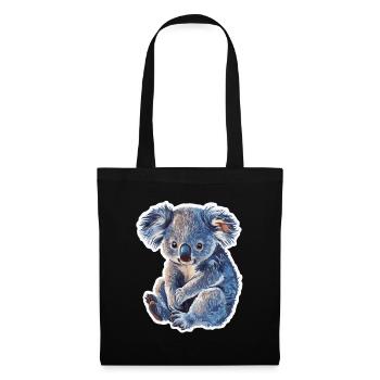 Koala - Stoffbeutel - Schwarz - Vorne