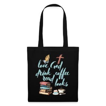 Love God Drink Coffee Read Books - Tote Bag - black - Front