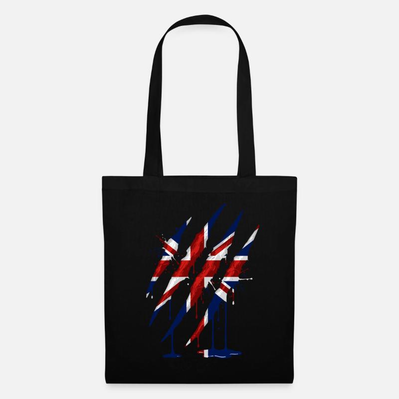 Union Jack Claw Scratch Mark - Tote Bag - black