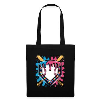 Baseball Home Plate Bats Color Splash - Tote Bag - black - Front