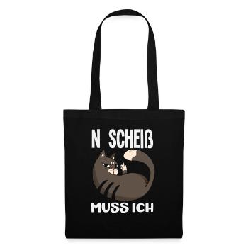 N Scheiß muss ich – Mittelfinger - Stoffbeutel - Schwarz - Vorne
