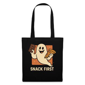 Snack First Halloween Costume Funny Saying - Tote Bag - black - Front