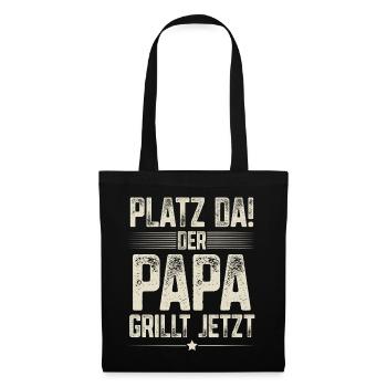 Grillen Papa - Stoffbeutel - Schwarz - Vorne