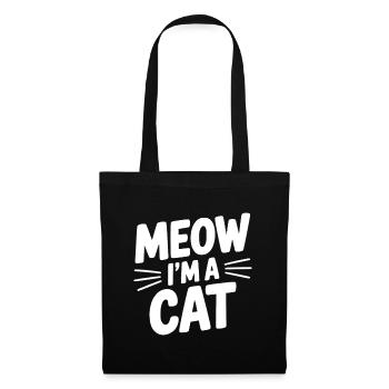 Miau, ich bin eine Katze - Stoffbeutel - Schwarz - Vorne