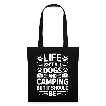 Camping Saying Dogs Funny Camping Gift - Tote Bag - black - Front