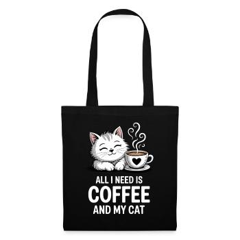 All I Need Is Coffee and Cat - Tote Bag - black - Front