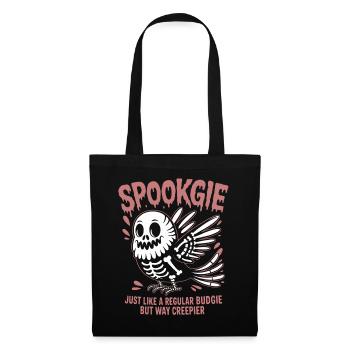 Perruche hantée Squelette Perruche oiseau - Sac en tissu - noir - Devant