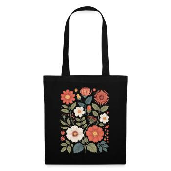 Botanical Flower Diversity Garden Meadow Nature - Tote Bag - black - Front