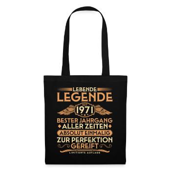 55. Geburtstag - Legende seit 1971 Jahrgang - Stoffbeutel - Schwarz - Vorne
