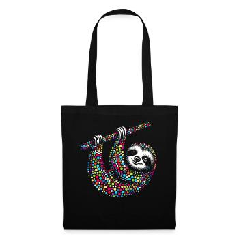 Spotty Rainbow Dotted Sloth Mosaic - Tote Bag - black - Front