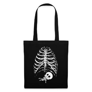 Squelette Bébé Cage Thoracique Halloween Grossesse - Sac en tissu - noir - Devant
