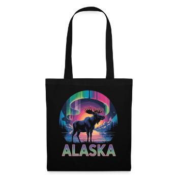 Alaska T-Shirt – Moose & Northern Lights - Tote Bag - black - Front