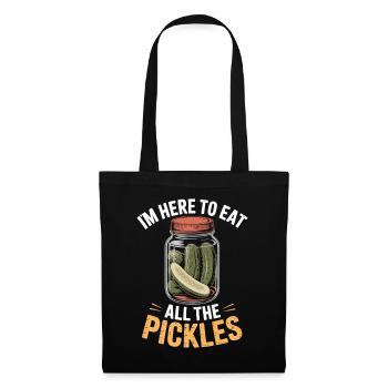Concombres ici pour manger tous les cornichons - Sac en tissu - noir - Devant