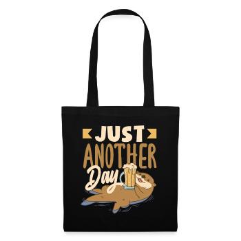 Loutre de mer dessin animé jeu de mots drôle loutre - Sac en tissu - noir - Devant