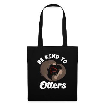 Sea Otter Cartoon Heart Child - Tote Bag - black - Front