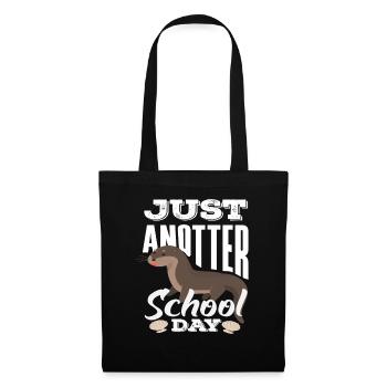Seeotter Cartoon School Day - Stoffbeutel - Schwarz - Vorne