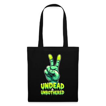 Undead and Unbothered Peace-Zeichen Zombie - Stoffbeutel - Schwarz - Vorne