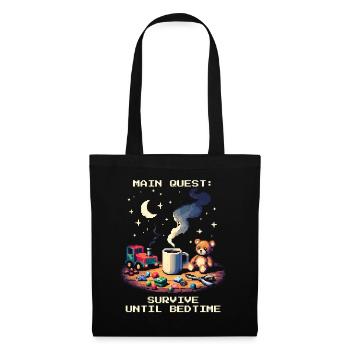 Quête principale : de la survie au coucher | Parents - Sac en tissu - noir - Devant