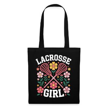 Lacrosse Disant Fille Drôle Lacrosse Cadeau - Sac en tissu - noir - Devant