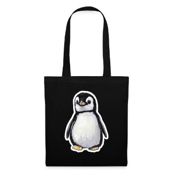 Pinguin - Stoffbeutel - Schwarz - Vorne