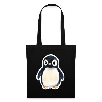 Pinguin - Stoffbeutel - Schwarz - Vorne