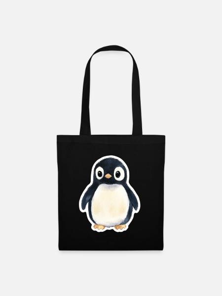 Pinguin - Stoffbeutel - Schwarz