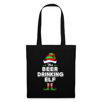 Elf Elf Cadeau de Noël Bière Fête Alcool - Sac en tissu - noir - Devant