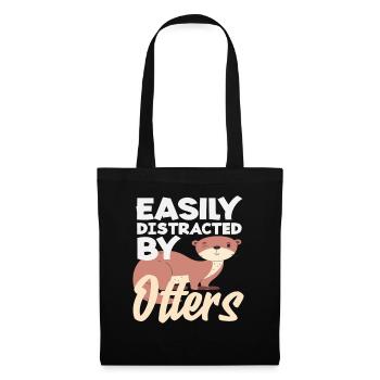 Loutre de mer dessin animé distrait par - Sac en tissu - noir - Devant