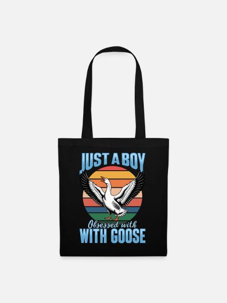 Funny Bird Goose - Stoffbeutel - Schwarz