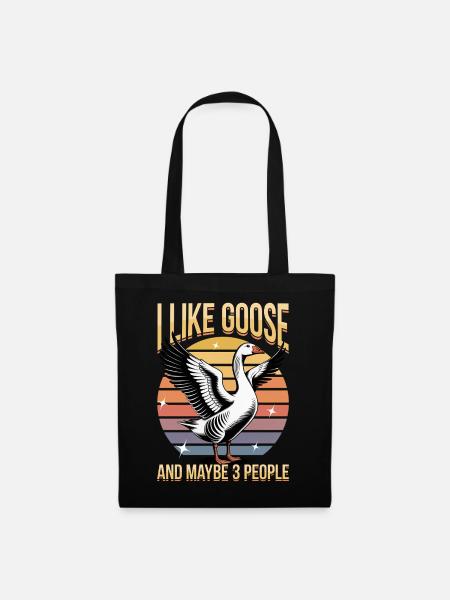 Funny Bird Goose - Stoffbeutel - Schwarz