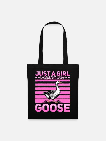 Funny Bird Goose - Stoffbeutel - Schwarz