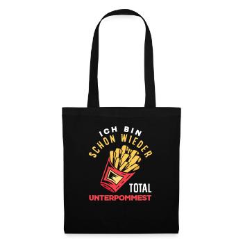 Totally underpommest again – French fries joke - Tote Bag - black - Front