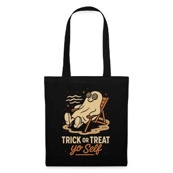 Trick Or Treat Yo Self Lazy Costume Drôle Dicton - Sac en tissu - noir - Devant