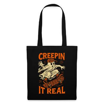 Creepin It Real Ghost Skateboard Halloween - Tote Bag - black - Front