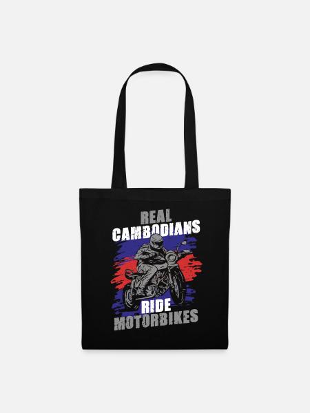 Kambodscha Kambodschaner Motorrad - Stoffbeutel - Schwarz