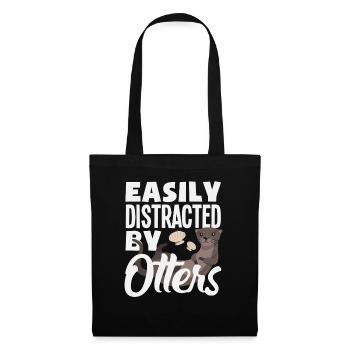 Facilement distrait par le dessin animé de la loutre de mer - Sac en tissu - noir - Devant