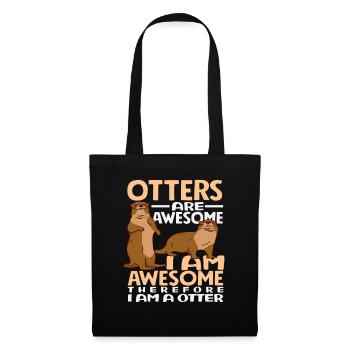 Loutre de mer dessin animé Je suis génial - Sac en tissu - noir - Devant