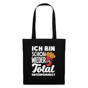 Totally underpommest again – French fries joke - Tote Bag - black - Front