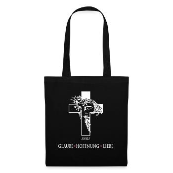 Jesus mit Dornenkrone  - Stoffbeutel - Schwarz - Vorne