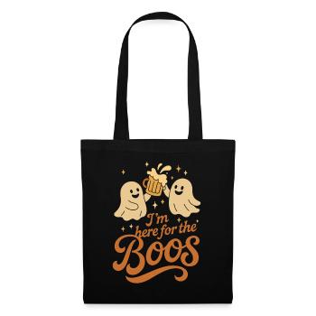 Ich bin hier für die Buhrufe Lustiges Halloween-Kostüm - Stoffbeutel - Schwarz - Vorne